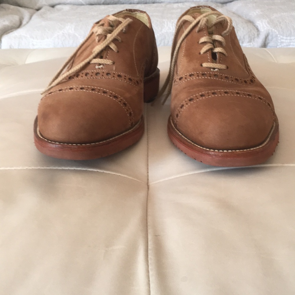 Tan nubuck suede oxfords
